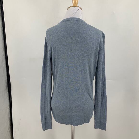 Cabi Cardigan Womens S Small Blue Gray Cotton Button Billi Ribbed Trim Sweaters - Picture 3 of 10